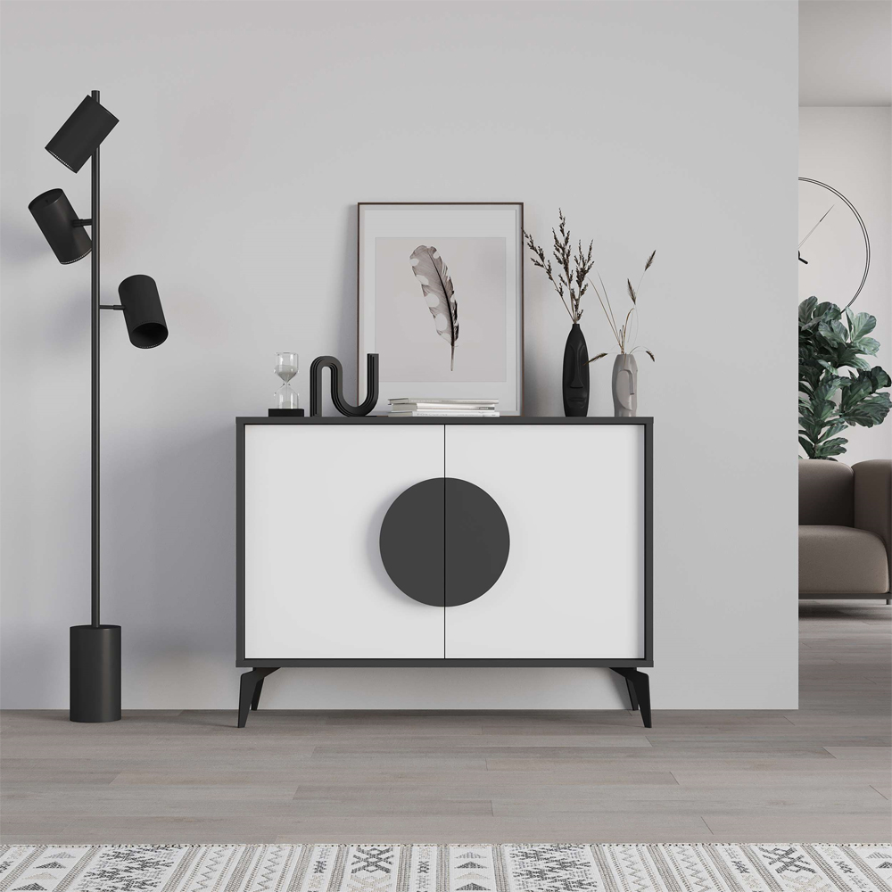 Decortie Gora Anthracite and White Console Sideboard Image 6