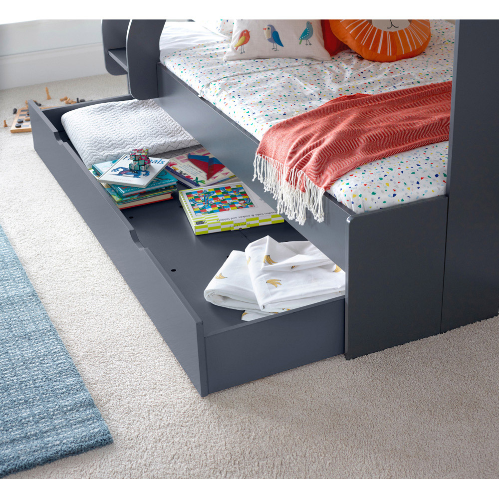Bedmaster Oliver Triple Sleeper Onyx Grey Storage Bunk Bed with Orthopaedic Mattresses Image 4