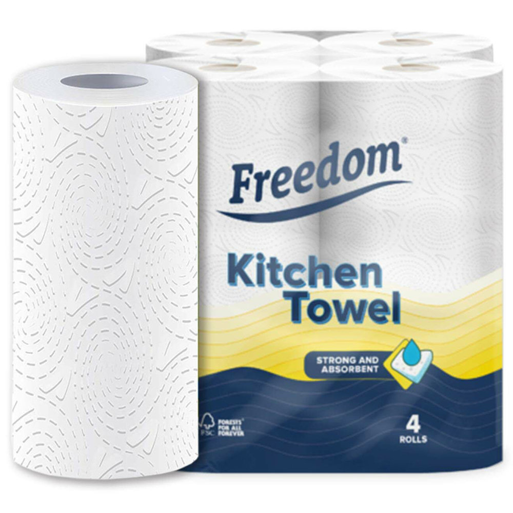 Freedom Rhino Multi Purpose Absorbent Kitchen Paper Roll 24 Rolls 2 Ply Image 3