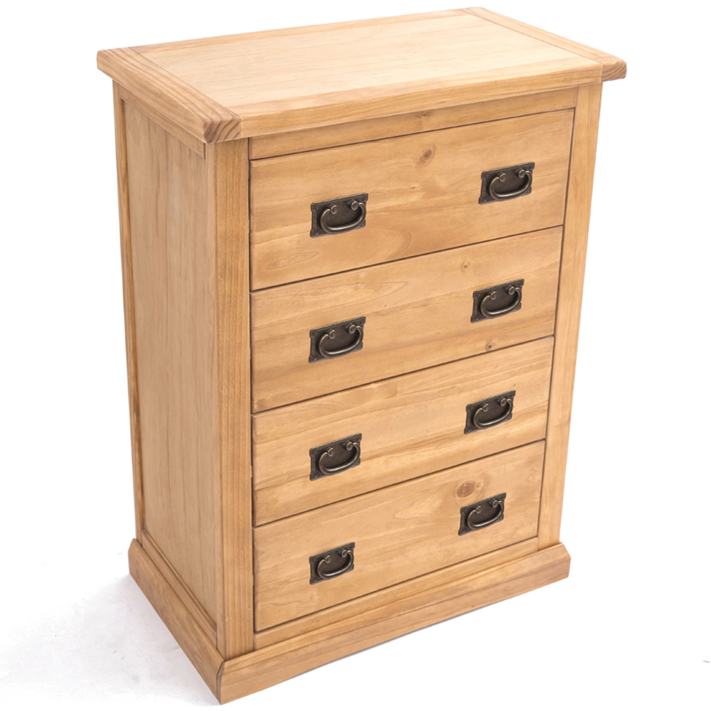 Cabinet Bits Lucca 4 Drawer Antique Wax Brass Drop Handle Chest of Drawers Image 4