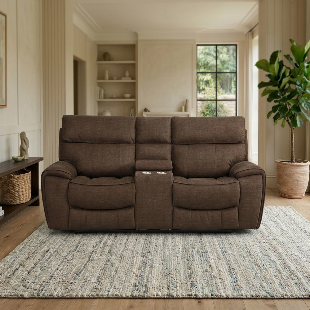 Cancun 2 Seater Brown Reclining Sofa Image
