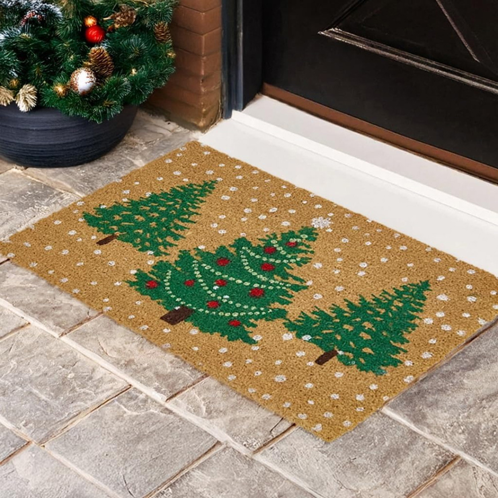 Marco Paul Natural Coir Christmas Trees Doormat 60 x 40cm Image 2