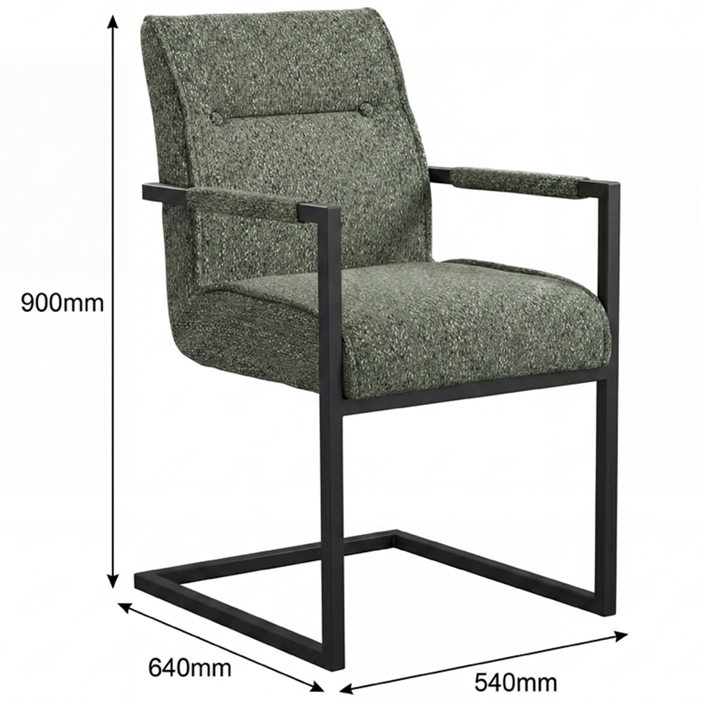 LPD Home Cleaver Desert Sage and Black Arms Dining Chair Set of 2 Image 8