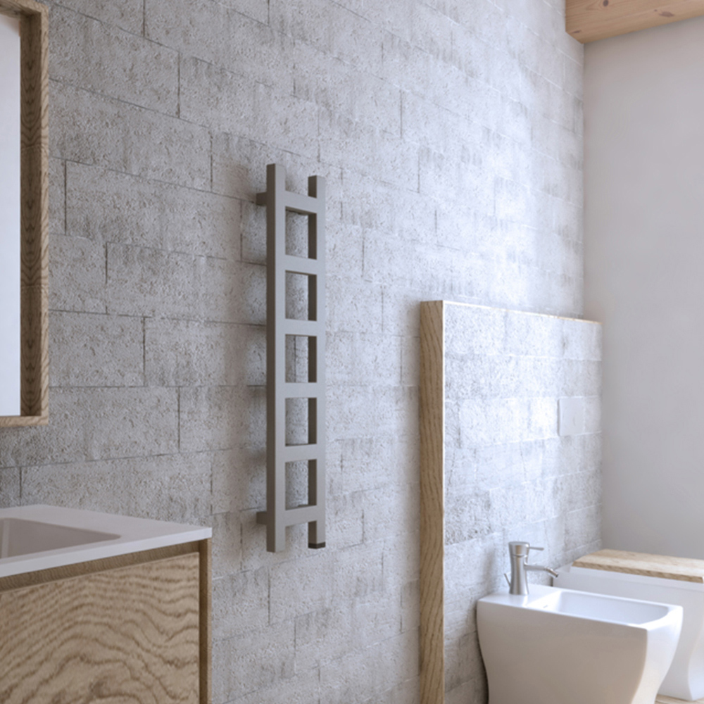 Terma Easy One 682BTU Sparkling Gravel Taupe Electric Towel Rail 960 x 200mm Image 2