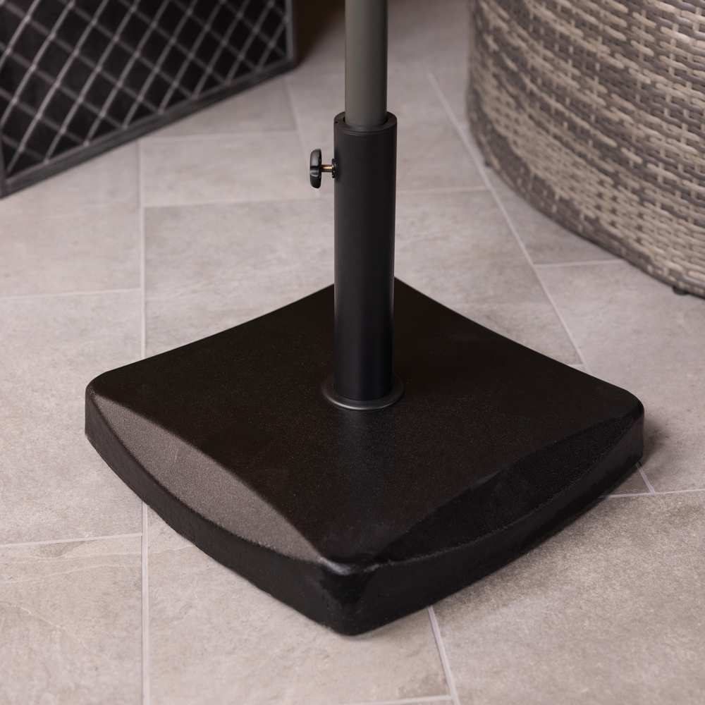 Charles Bentley Black Square Concrete Parasol Base 25kg Image 2