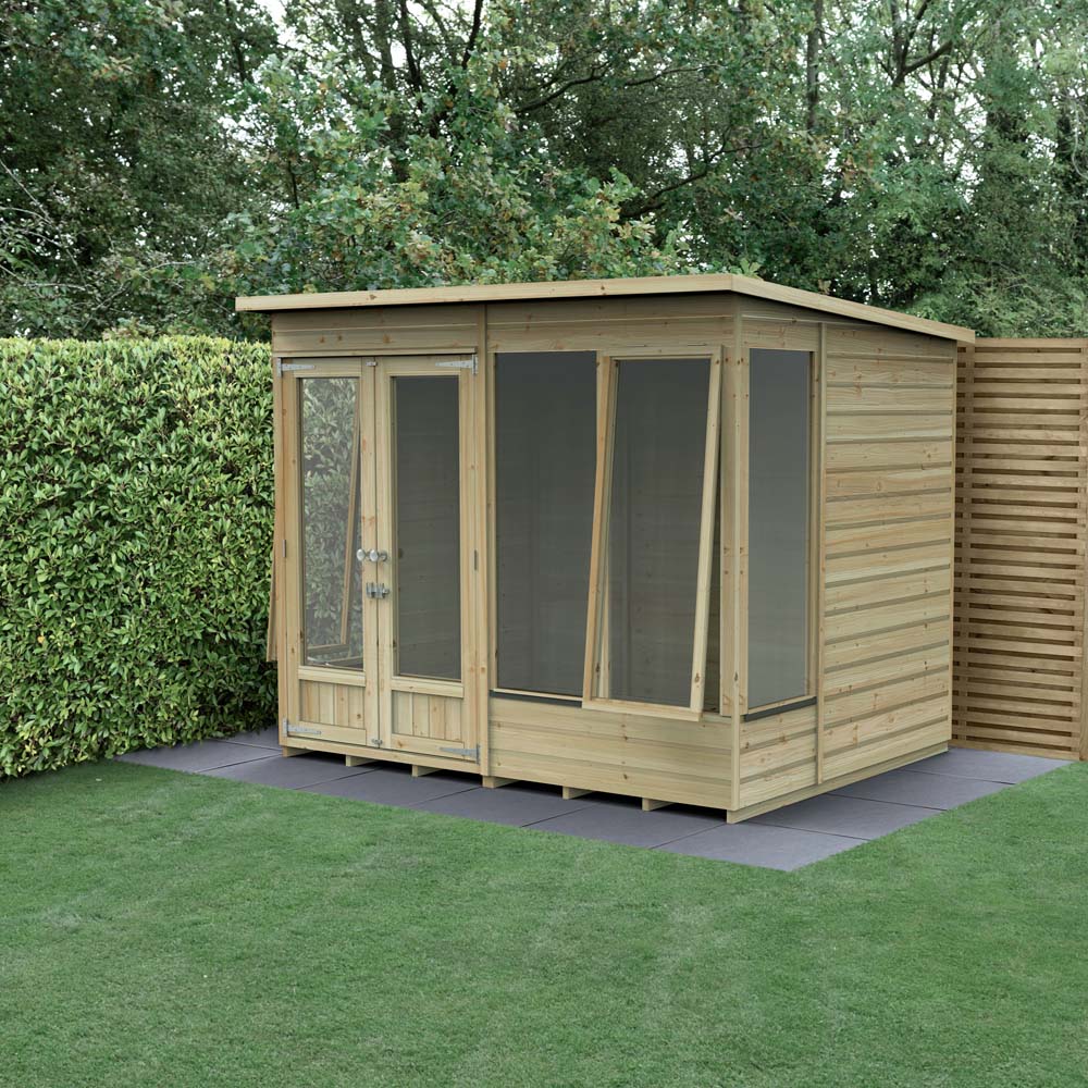 Forest Garden Beckwood 8 x 6ft 2 Opening Pent Summerhouse Image 3