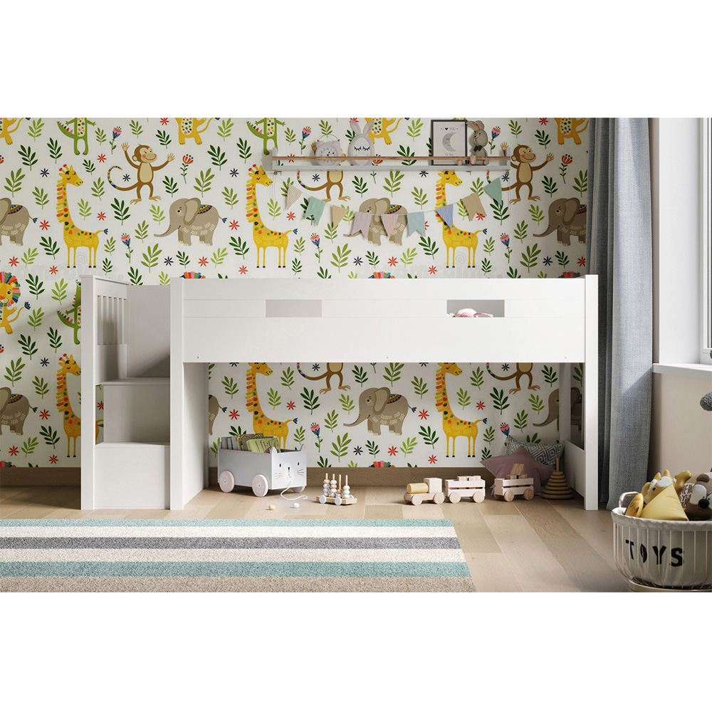 Flair Charlie White Mid Sleeper Wooden Bed Frame Image 3