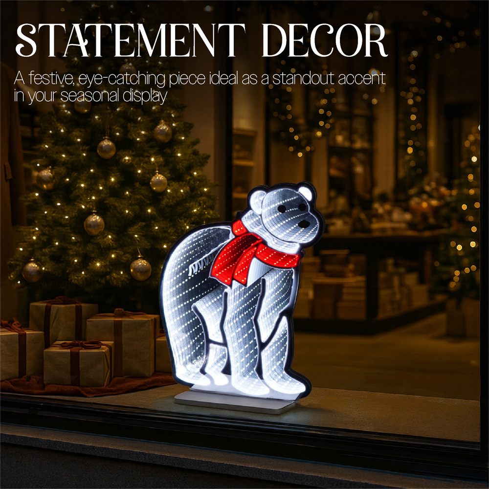 Xmas Haus 175 Super Bright LED Polar Bear Infinity Light 32 x 42cm Image 6