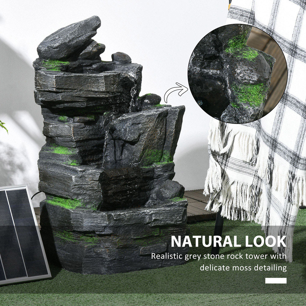 Outsunny Dark Grey Outdoor LED Garden Fountain Image 7