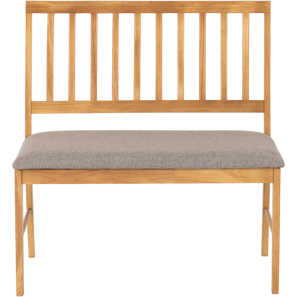 Seconique Austin Grey Fabric Oak Effect Dining Bench Image 3