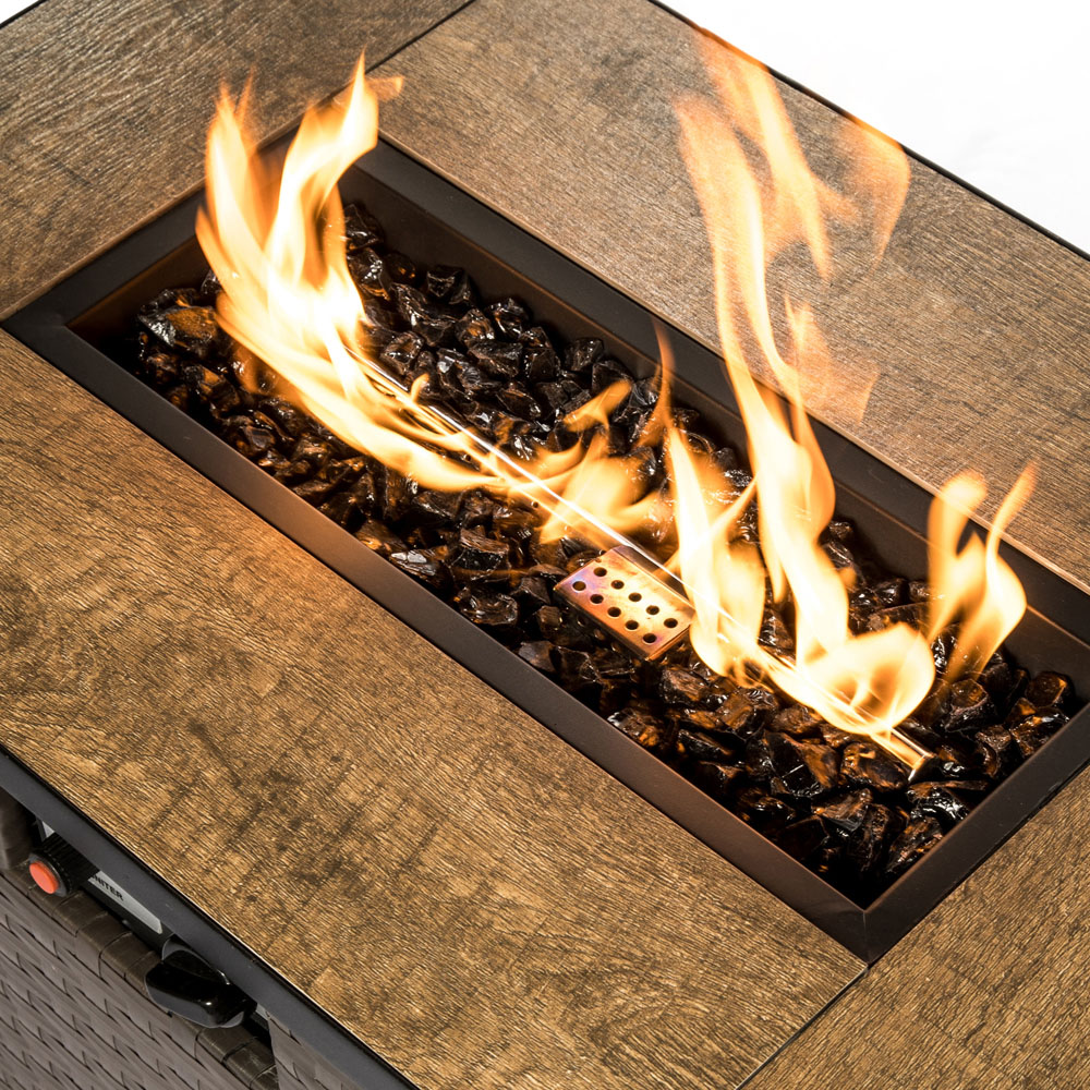 Teamson Home Black Fire Glass Image 5