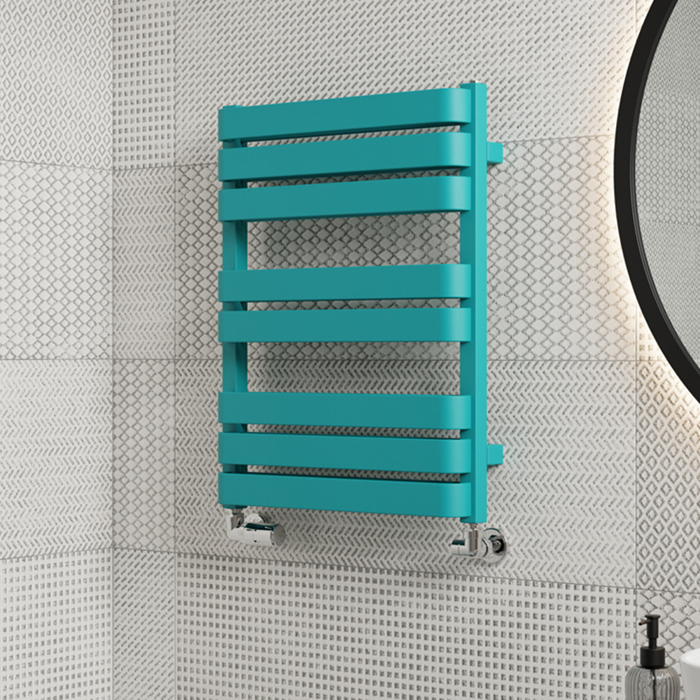 Terma Warp T Bold Matt Teal Heated Towel Rail 1569 BTU 655 x 500mm Image 6