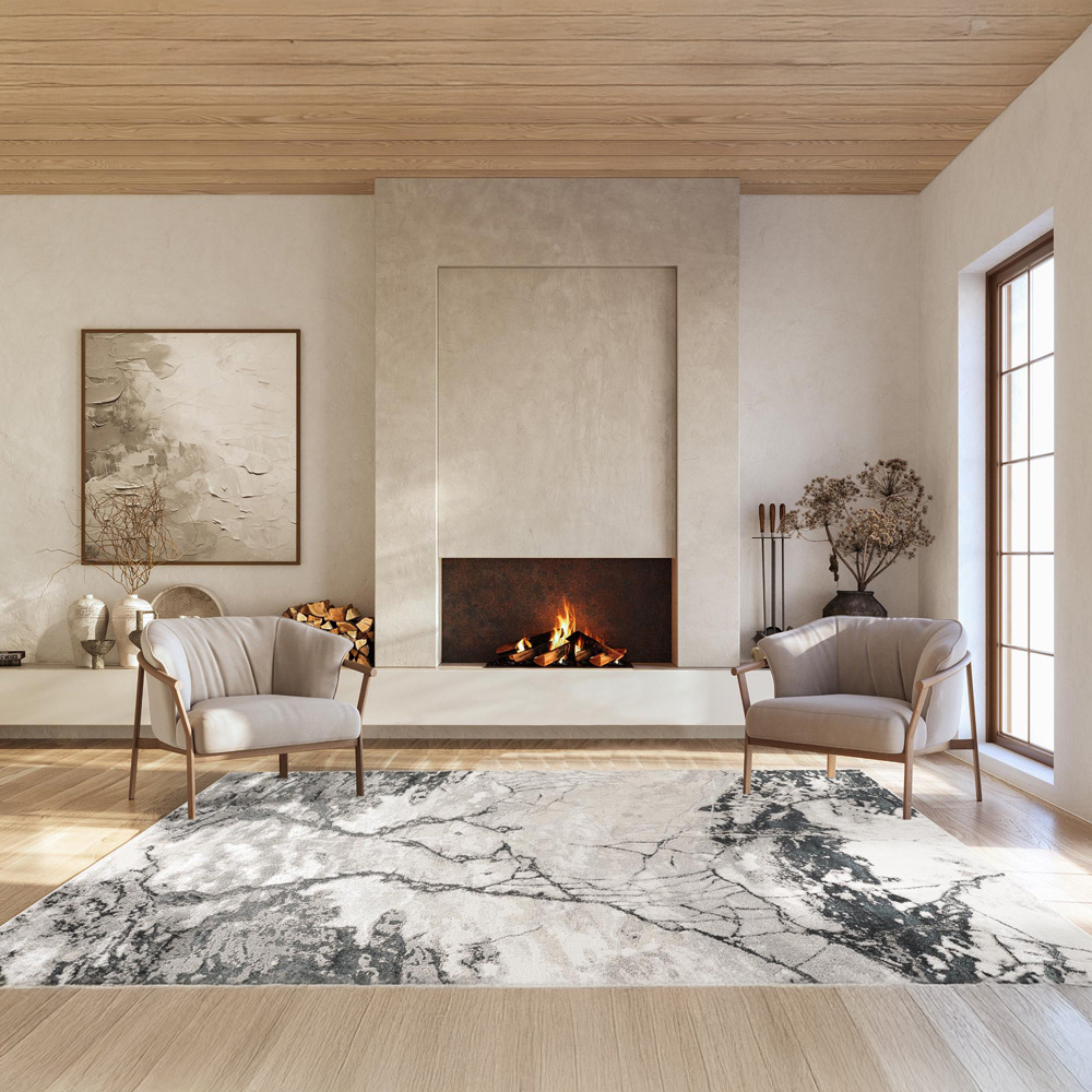 Desire Rugs Elysium Modern Abstract Metallic Sheen Huracan Grey Rug 200 x 290cm Image 5