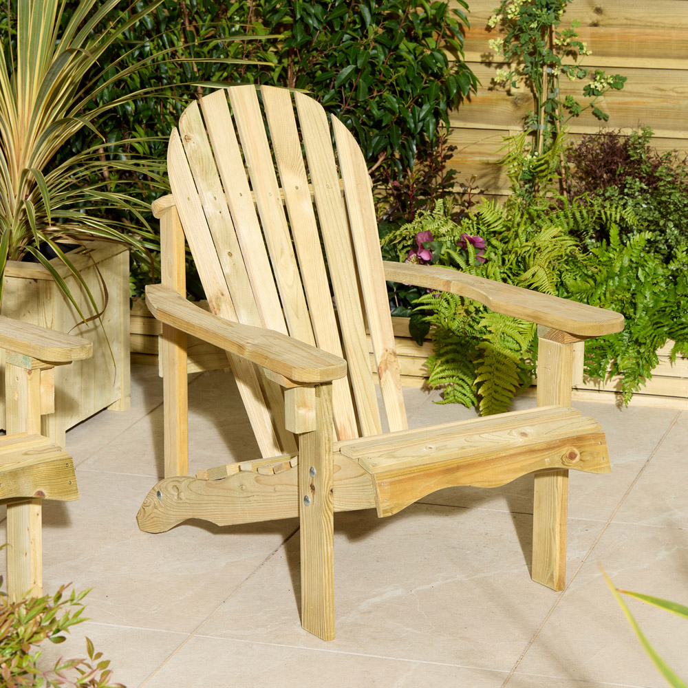 Rowlinson Lakeside Natural Softwood Adirondack Chair Image 6