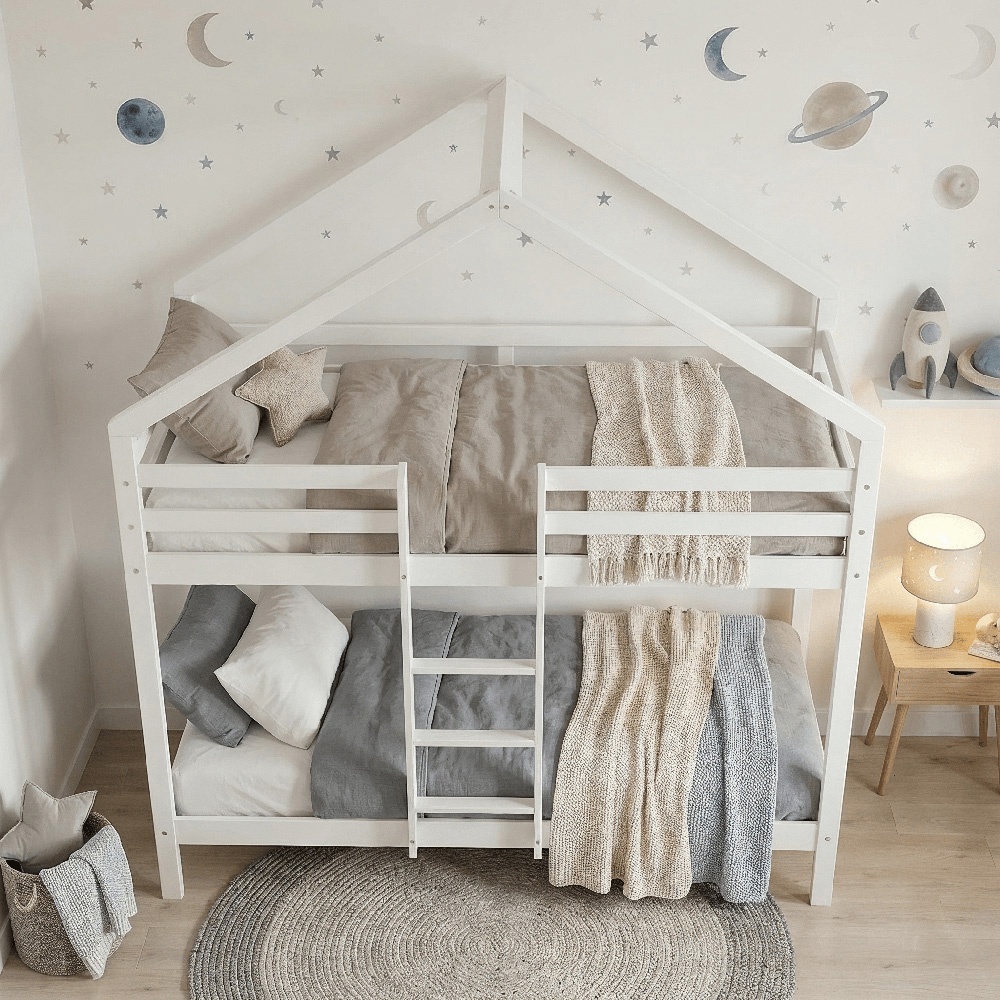 Noa and Nani Kirstine Single White House Cabin Design Bunk Bed Image 5