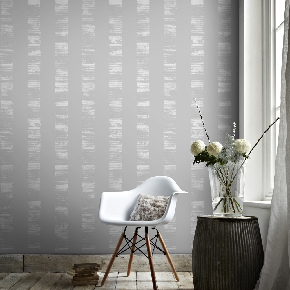 Boutique Nwg Mara Stripe Silver Wallpaper Image 3