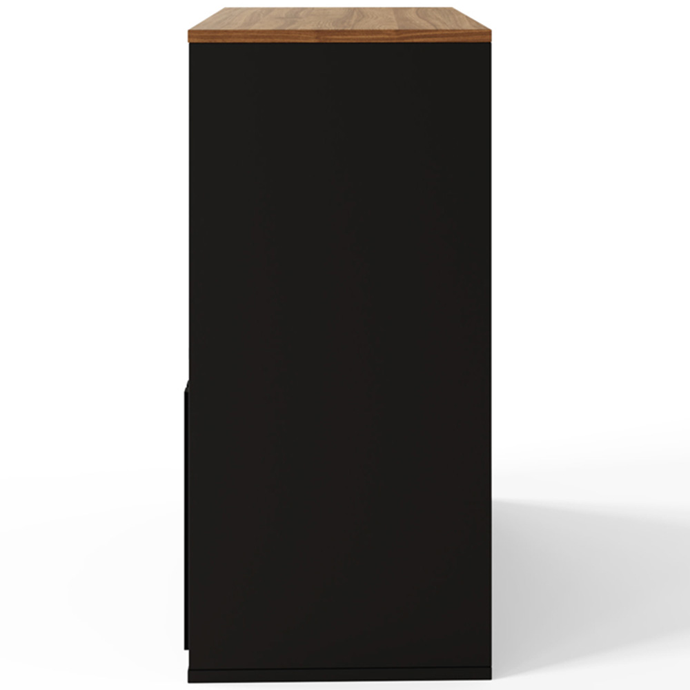 GFW Kube 2 Drawer 2 Shelf Black and Walnut Storage Unit Image 5