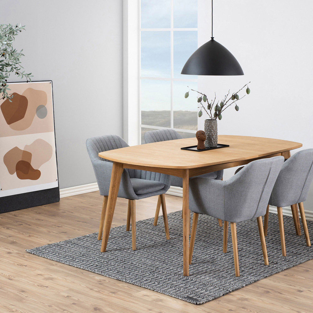 Florence Marte 6 Seater Dining Table Oak Image 8
