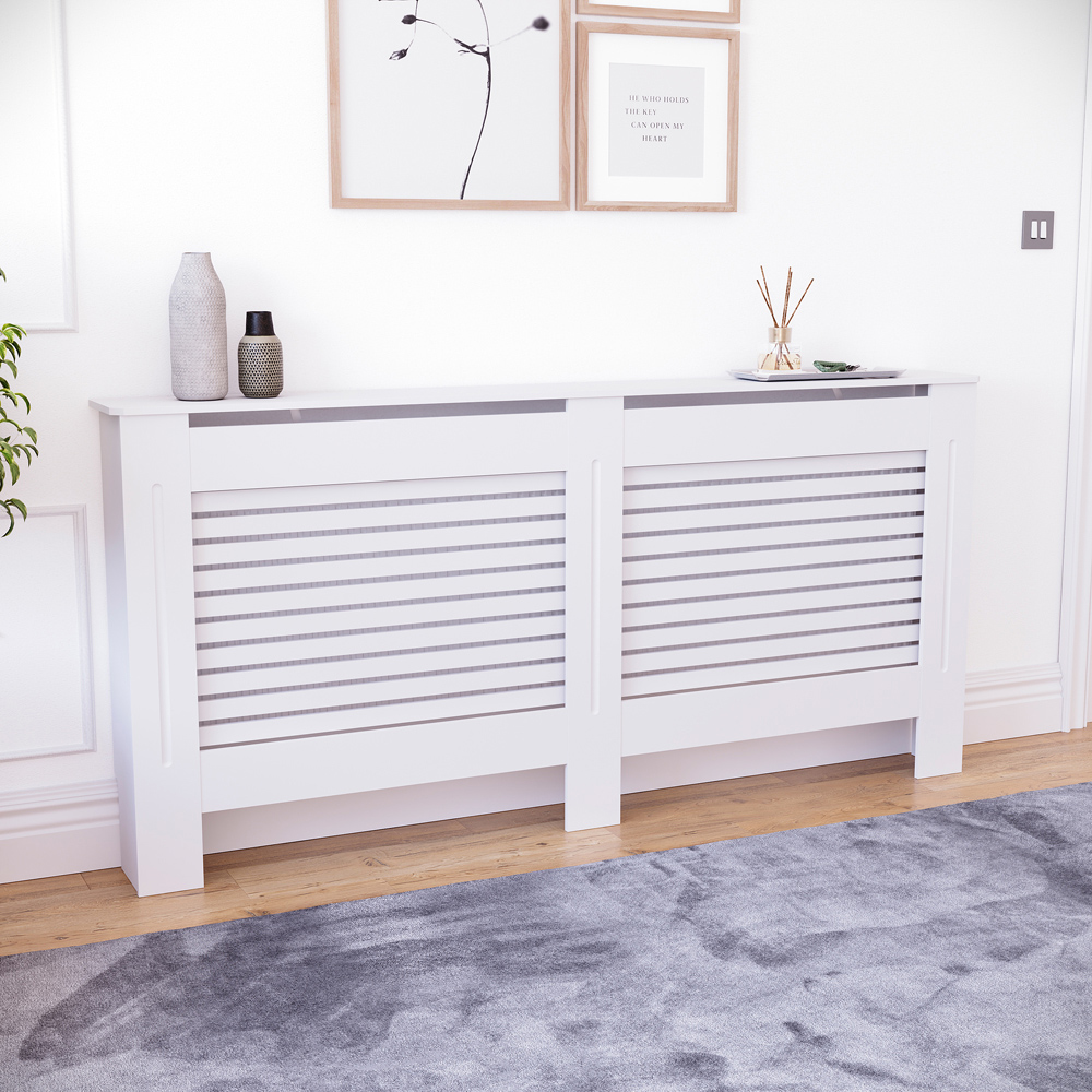 Vida Designs Milton White Radiator Cover XL Image 2