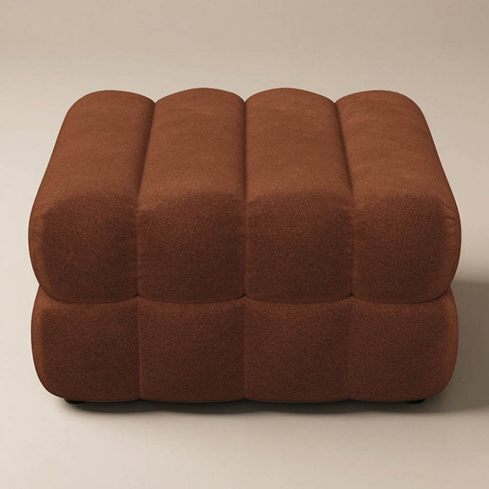SOLACE+CO Halle Burnt Orange Storage Footstool Image 2