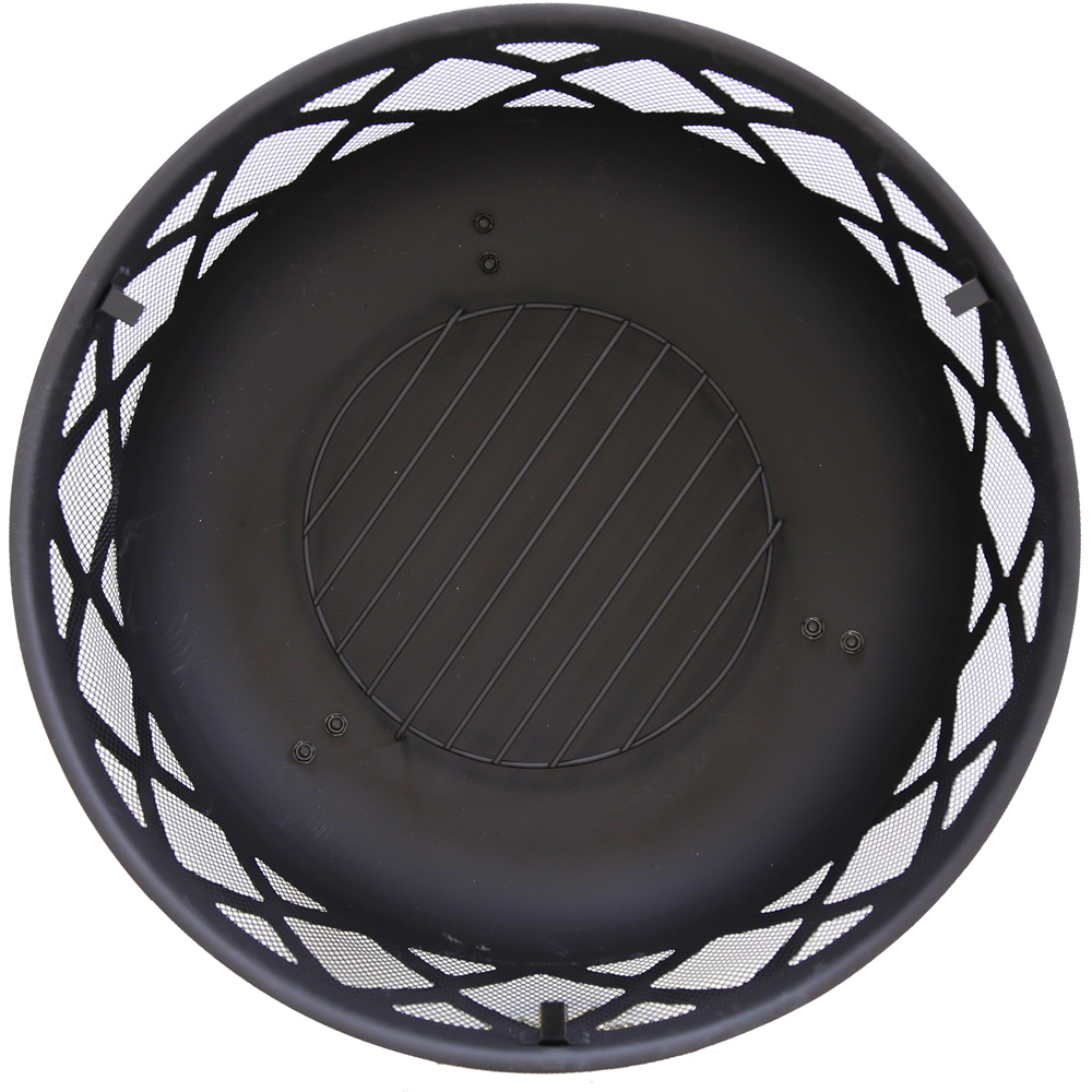 Charles Bentley Round Steel Bowl Fire Pit Black Image 5