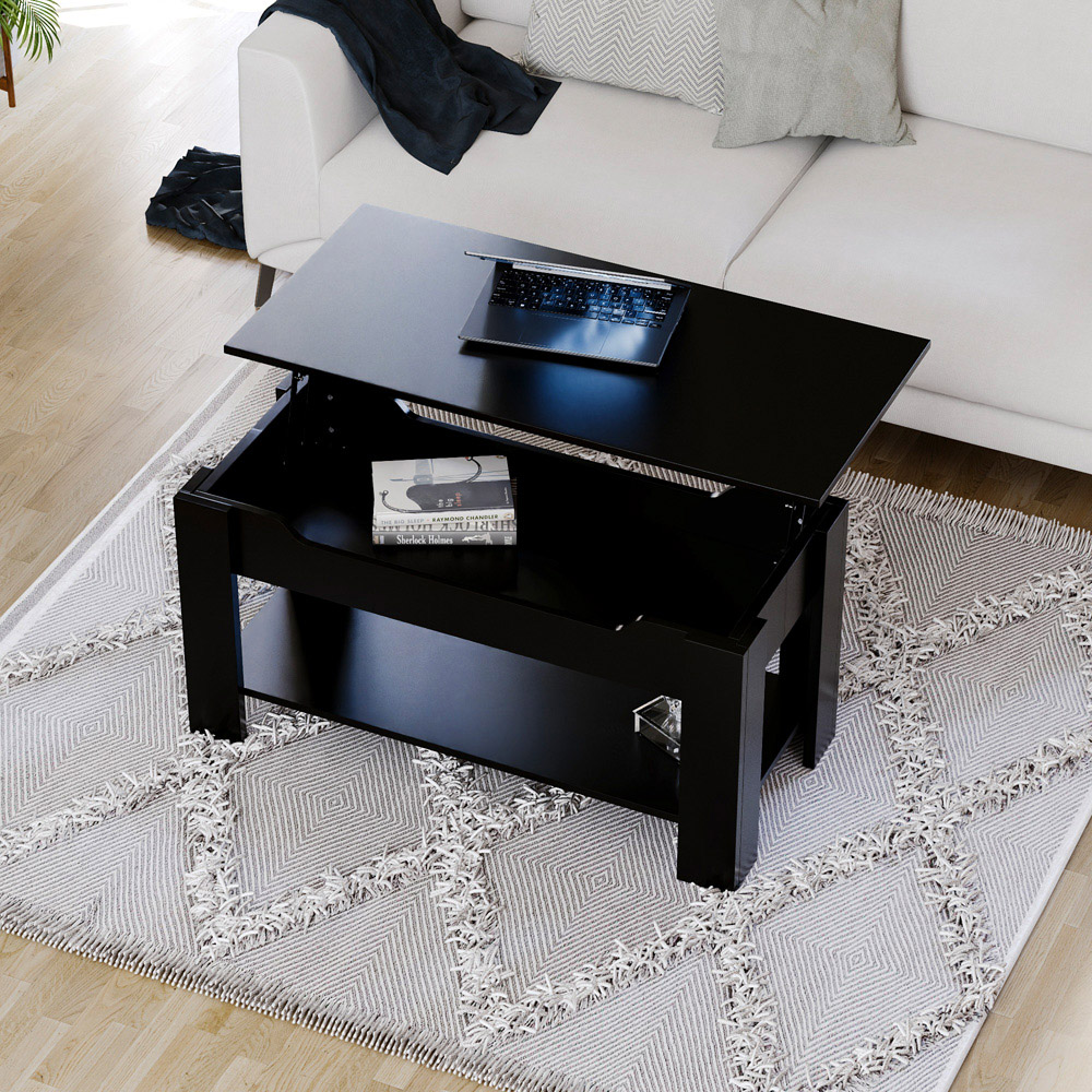 Vida Designs Black Lift Up Coffee Table Image 6