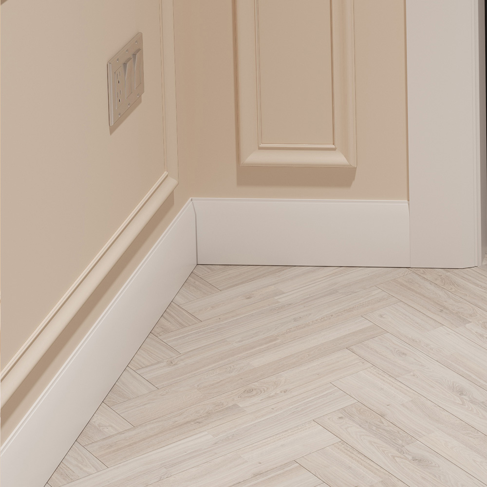 National Skirting White Primed Chamfered Skirting Board 18mm 120 x 3040mm Image 2
