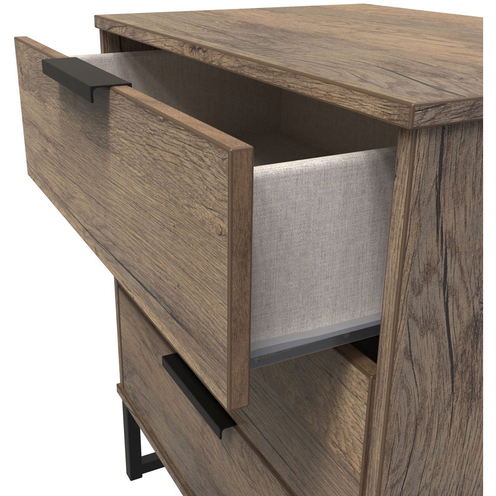 Crowndale Hong Kong 3 Drawer Vintage Oak Midi Chest of Drawers Ready Assembled Image 6