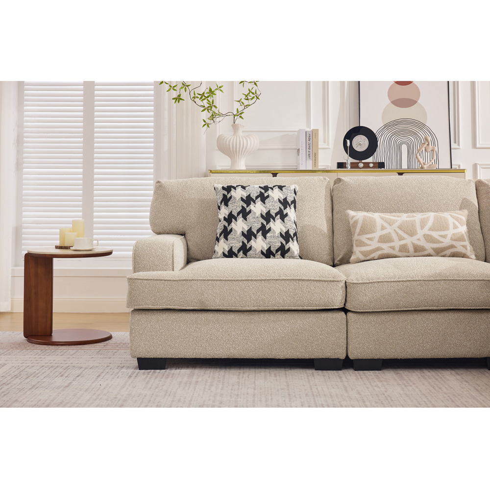 Chester L-Shaped Corner Sofa Beige Image 7