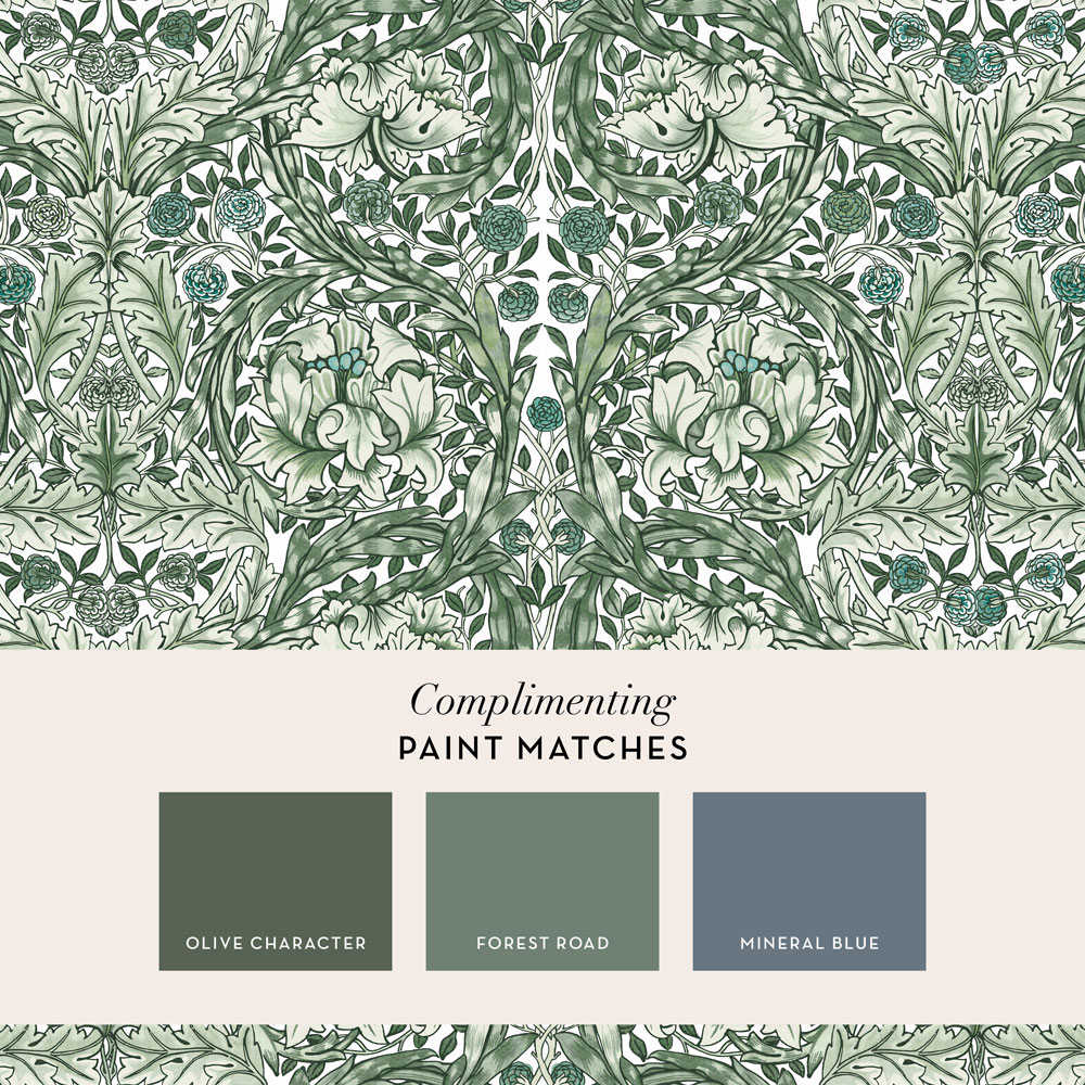 William Morris African Marigold Green Mural Image 4