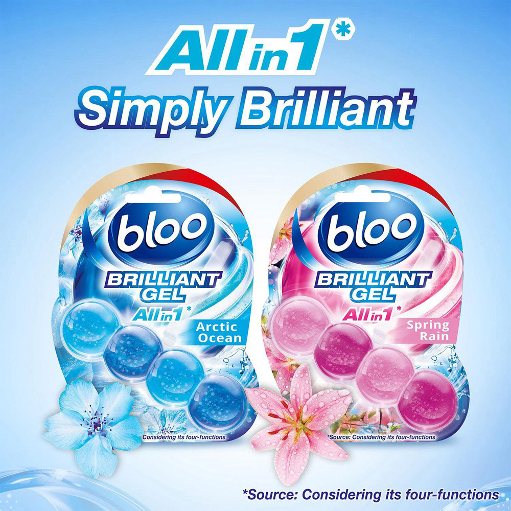Bloo Brilliant Gel All in 1 Arctic Ocean Toilet Rim Block 42g 14 Pack Image 6