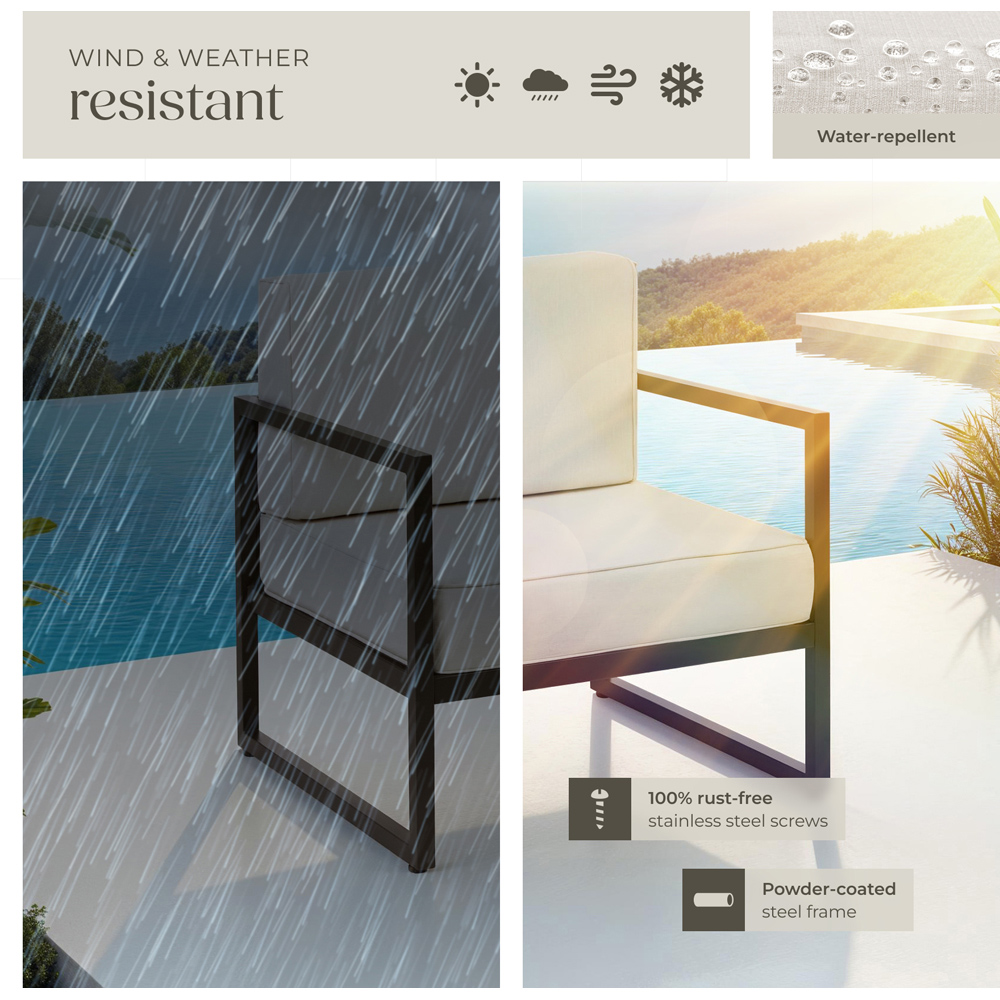 tectake Comosa Set of 2 Brown and Beige Garden Chair Image 7