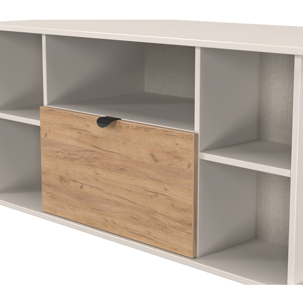 Crowndale Bora Single Drawer 5 Shelf Gold Craft Oak and Kashmir Corner TV Unit Ready Assembled Image 5