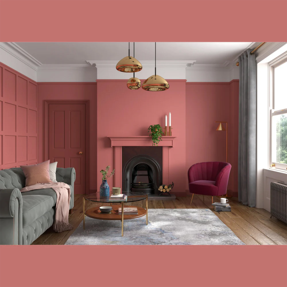 Dulux Heritage Walls and Ceilings Coral Pink Velvet Matt Emulsion Paint 5L Image 4