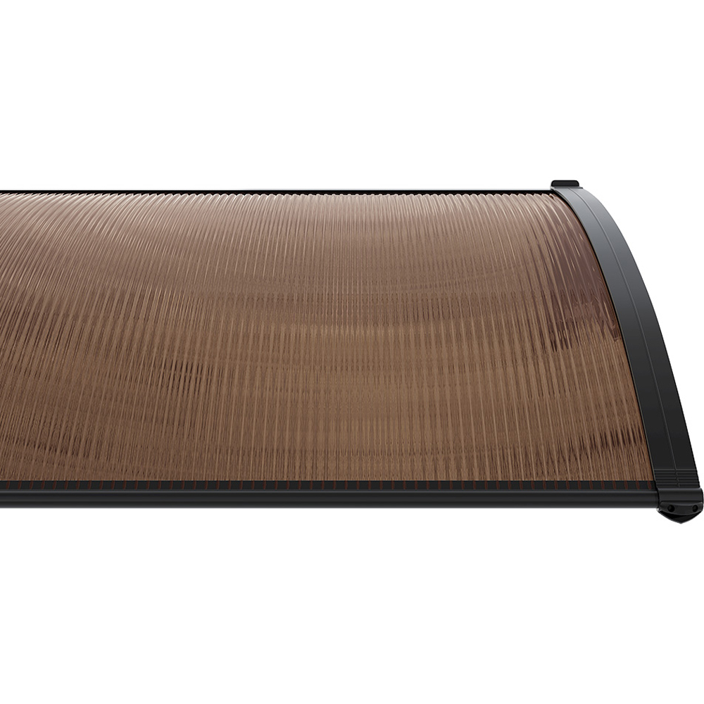 Living and Home Dark Brown Curved Door and Window Canopy 2 x 1m Image 6
