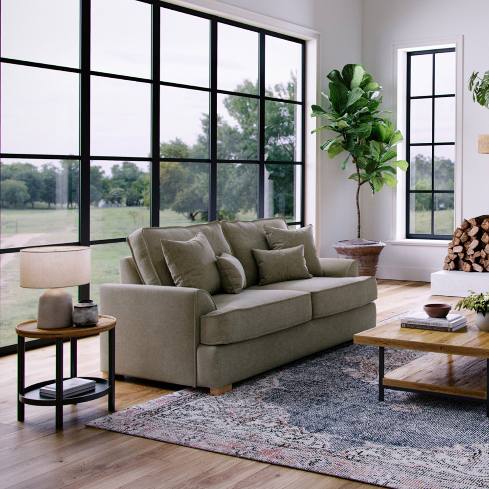 Alba City 2 Seater Fossil Fabric Sofa Image 5