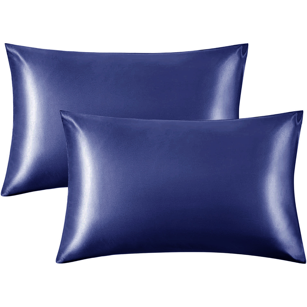 Intimates King Size Navy Satin Bedding Set Image 2