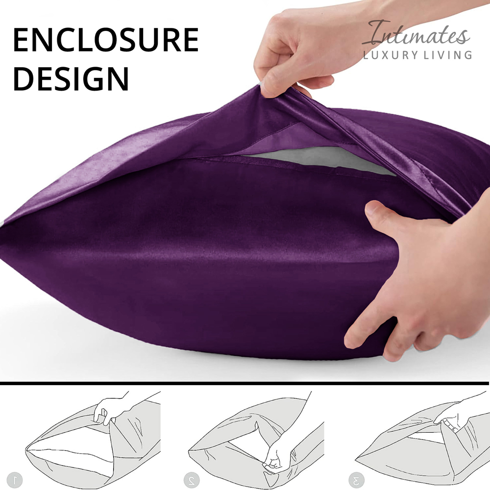 Intimates Double Purple Satin Bedding Set Image 7