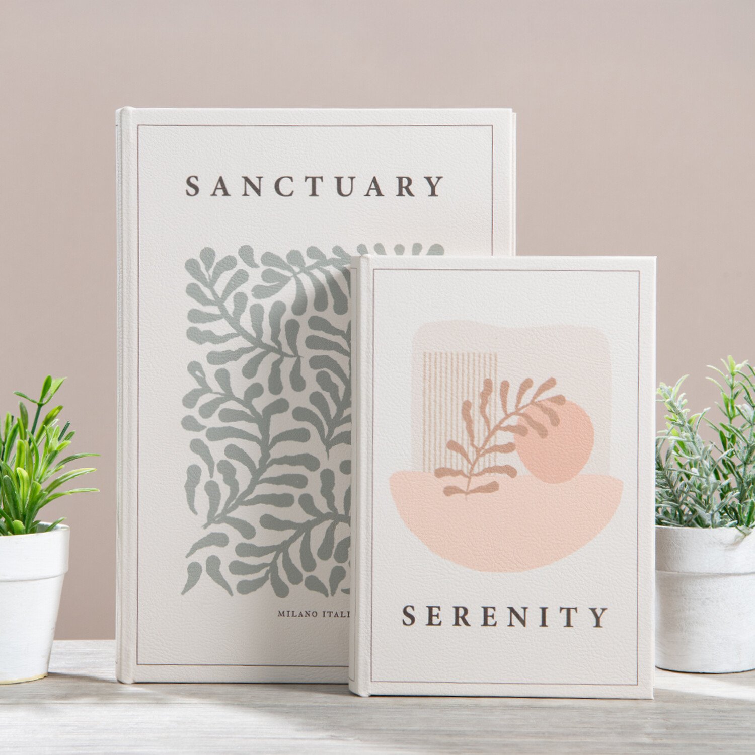 Set of 2 Sanctuary and Serenity Book Boxes White Image 3