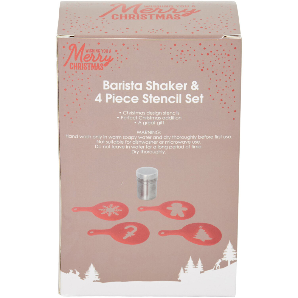 Christmas Barista Shaker and 4 Piece Stencil Set Image 4