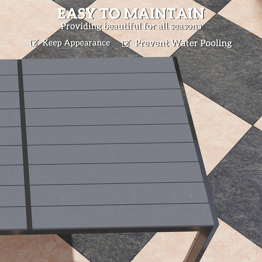 Outsunny 6 Seater Steel Garden Dining Set with Stackable Chair Image 7