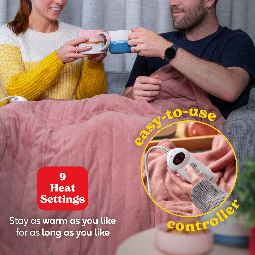 Russell Hobbs RHHT1004PNK Pink Microfleece Heated Throw 180 x 130cm Image 7