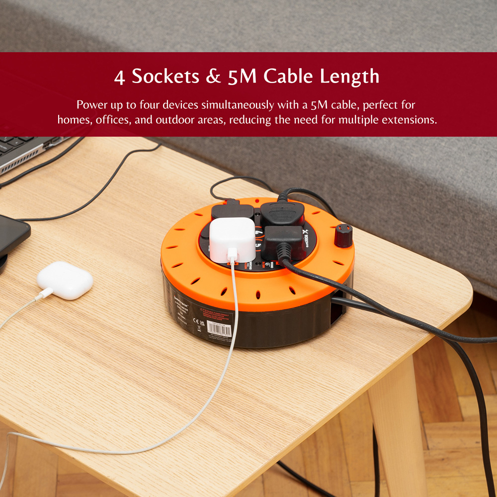Innoteck 13A 4 Socket Cable Reel 5m Image 5