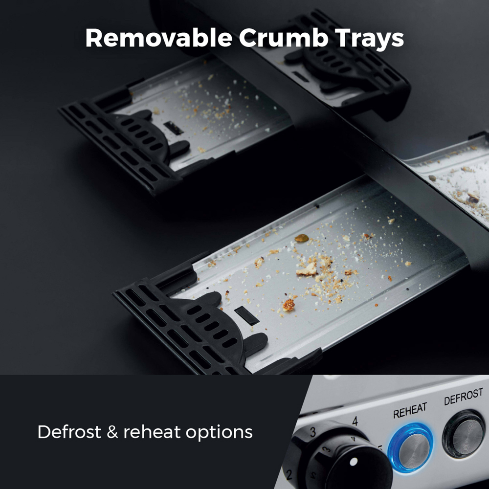 Tower Sera T20086BLK Black 4 Slice Toaster Image 5