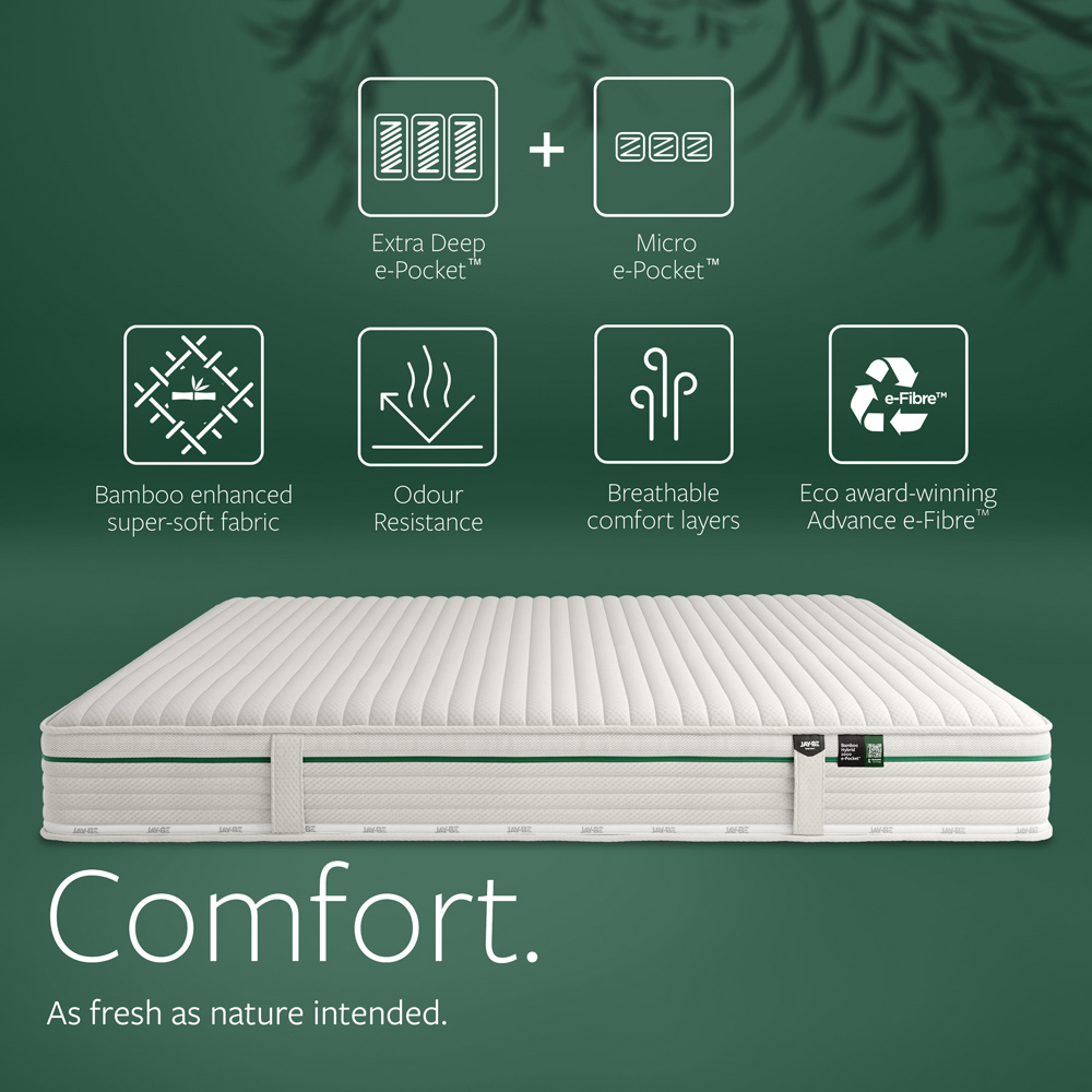 Jay-Be King Size Natural Fresh Bamboo Hybrid 2000 e-Pocket Mattress Image 7