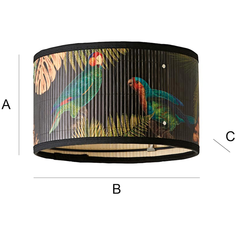 ValueLights Daintree Dark Jungle Bamboo Drum Small Ceiling Lamp Shade Image 7