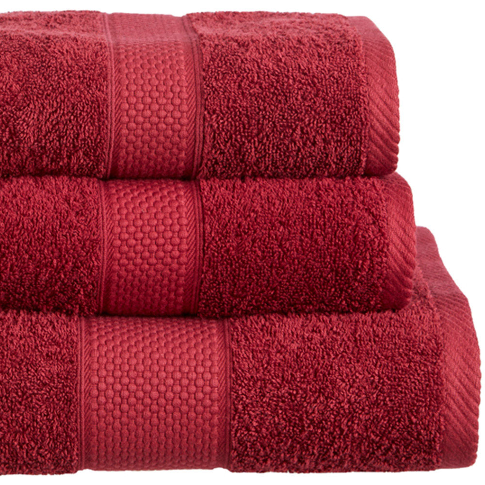 Imperial Ringspun Combed Cotton Burgundy Turkish Face Towel 2 Pack Image 2
