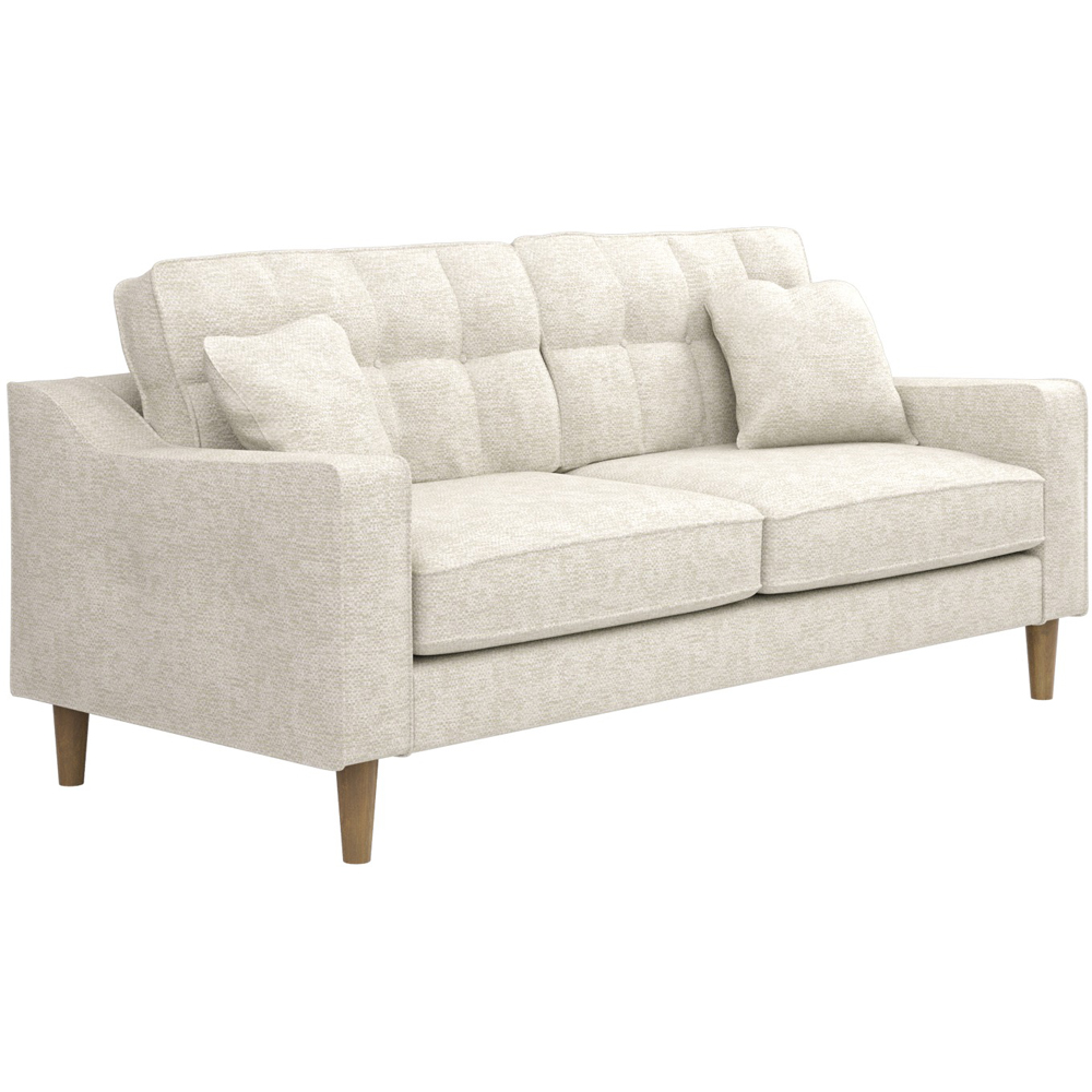 Solace+Co Jude 3 Seater Beige Mid Century Fabric Sofa Image 3