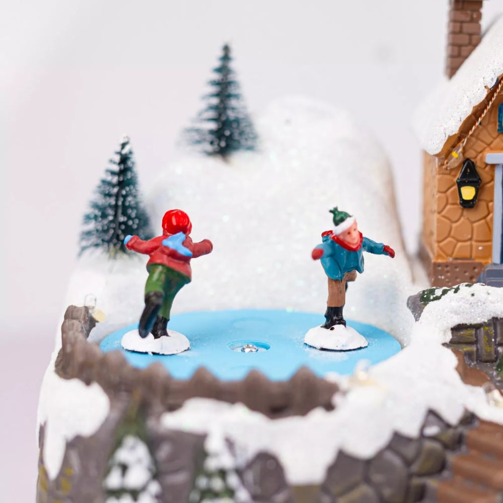 Marco Paul LED Winter Christmas Village Scene Decoration with Ice Rink Image 5