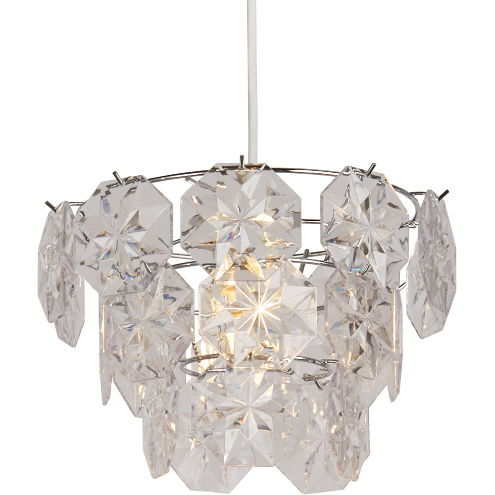 Lighting Collection Clear Textured Acrylic Shade Image 3